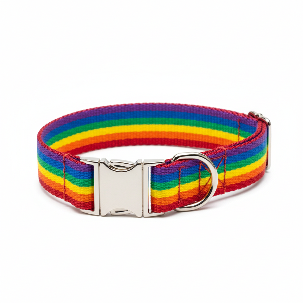 Rainbow Stripe Dog Collar
